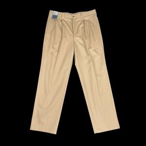 Dockers Pants Men 36x32 Beige Relaxed Fit Pleated Golf Grand Champion NWT